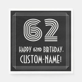 62:a födelsedagen: Art Deco Inspired Titta "62" + Pappersservett