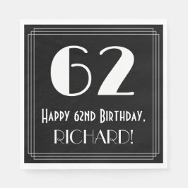 62:a födelsedagen ~ Art Deco Inspired Titta "62", Pappersservett