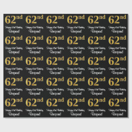 62:a födelsedagen: Elegant Luxurious Faux Guld Tit Presentpapper