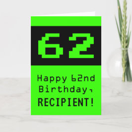 62:a födelsedagen: Nerdy/Geeky Stil "62" och Namn Kort