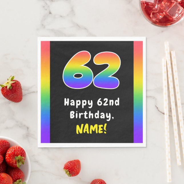 62:a födelsedagen: Regnbågsspektrum nr 62, Anpassa Pappersservett (Insitu)