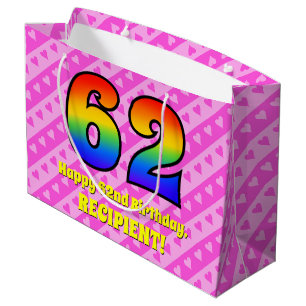 62:a födelsedagen: Rosa Rand & Hearts, regnbåge
