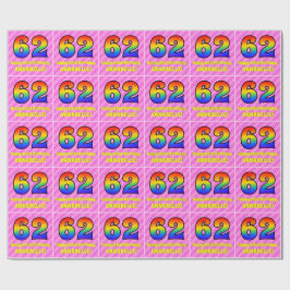 62:a födelsedagen: Rosa Rand & Hearts, regnbåge nr Presentpapper