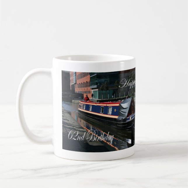 62:a födelsedagskanalbåten lycklig kaffemugg (Vänster)