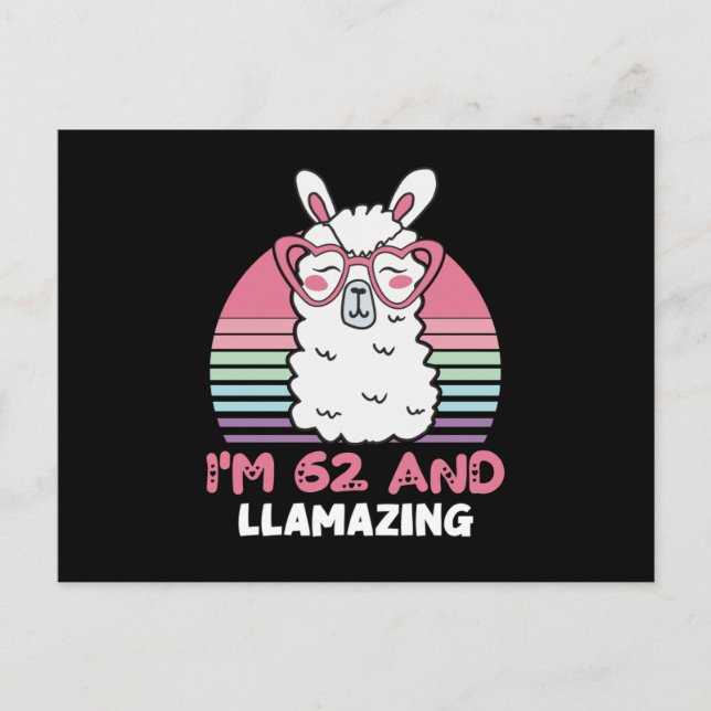 62 år födelsedag Llamazing 62-års födelsedag Lama Vykort (Framsida)
