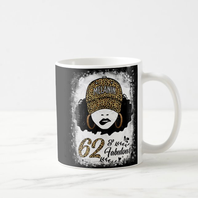 62 år Gamla Fabulous Melanin Girl Leopard 62:e Bi Kaffemugg (Höger)