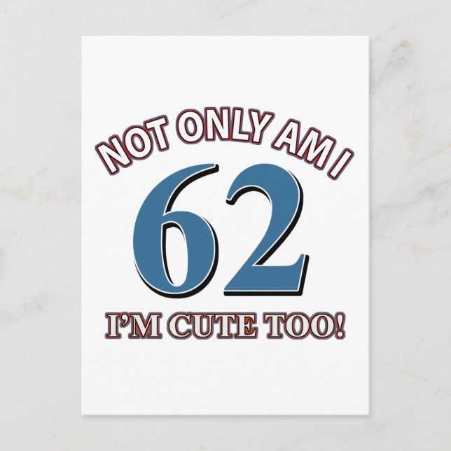 62 år gamla födelsedagskalender vykort (Framsida)