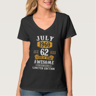 62 år gammal juli 1960 62-årsdag t shirt