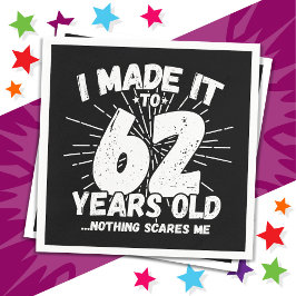 62 år gammalt sarkastiskt minne funny 62:a födelse pappersservett