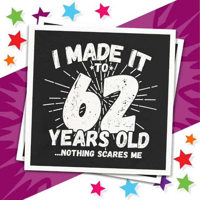 62 år gammalt sarkastiskt minne funny 62:a födelse pappersservett (Skapare uppladdad)