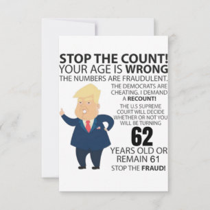 62 år Trump Grattis på födelsedagen nun Funny