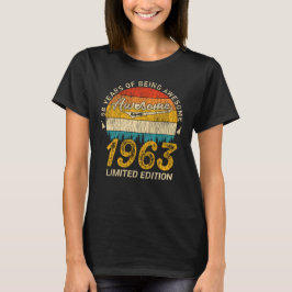 62-åriga 1963 års Retro Fantastisk 62:a födelsedag T Shirt