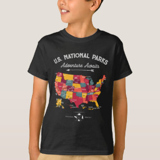 62 Nationalparker Kartpresenter Us Park Vintage Ca T Shirt
