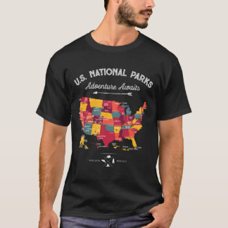 62 Nationalparker Kartpresenter Us Park Vintage Ca T Shirt
