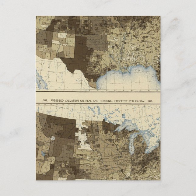 62 Värdering, real gods, personlig egendom 1890 Vykort (Framsida)