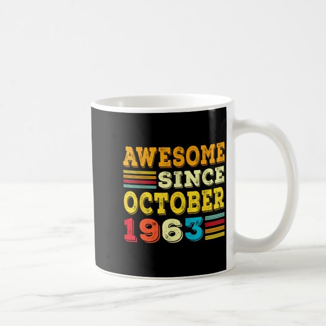 62 Years Old Awesome Since October 1963 62nd Birth Kaffemugg (Höger)