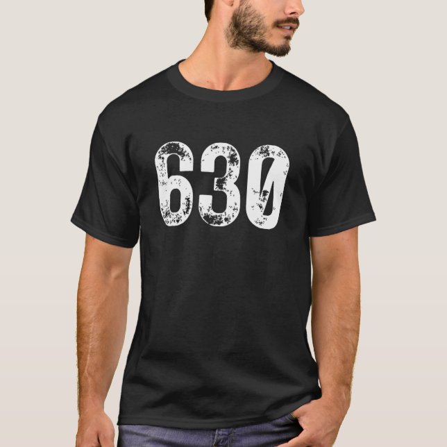 630 Area Code Aurora IL Mobile Telephone Area Code T Shirt (Framsida)