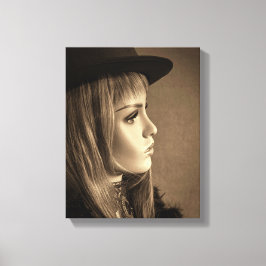 6332-2-Kvinnor med Top hat och fjädrar Canvastryck