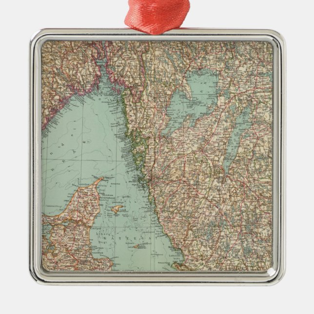 6364 Sverige, södra Norgen Julgransprydnad Metall (Framsidan)