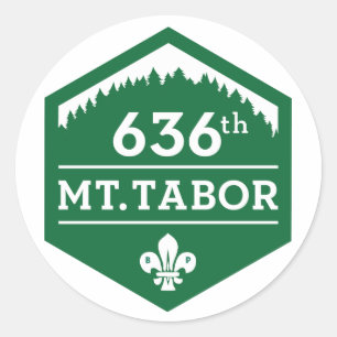 636. Mt. Tabor - logotypklistermärkelakan av 20 Runt Klistermärke