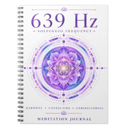 639 Hz Solfeggio-frekvens anteckningsbok – Harmony
