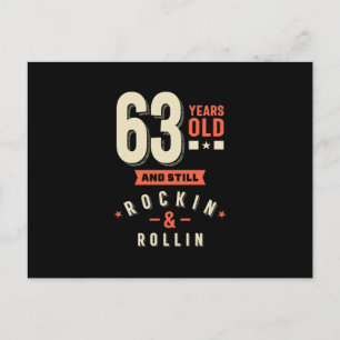 63 år gammal och fortfarande rockar & rullar vykort