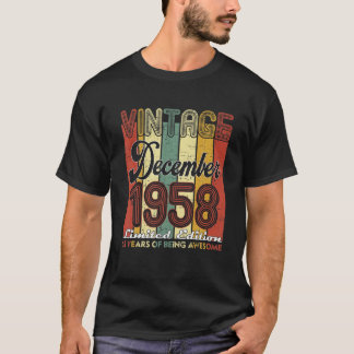 63 år gammal retro December 1958 63Rd Birthday Dec T Shirt