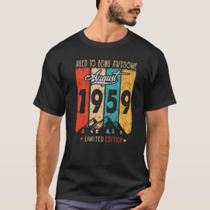 63 års gammal retro-Vintage augusti 1959 63:e föds T Shirt
