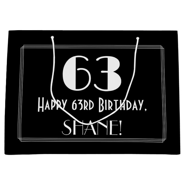 63-årsdag: Art Deco Inspirerad Stil "63", Namn (Framsidan)