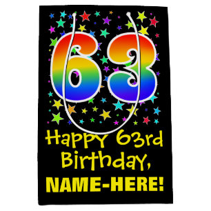 63-årsdag: Färgglada stjärnmönster & regnbåge 63