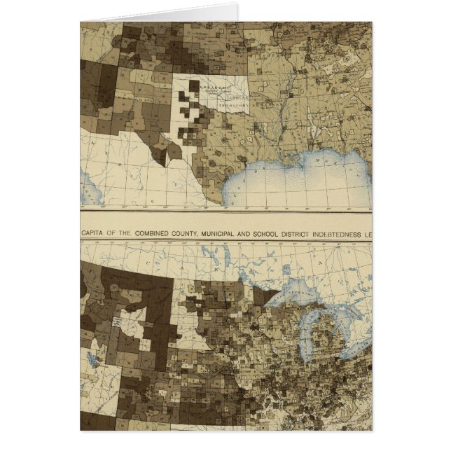 63 Beskattning, skuldsättning 1890 Hälsningskort (Framsidan)