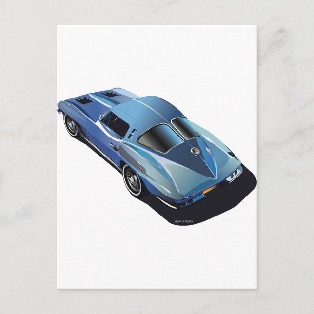 63_Dela fönster_blått Vykort (Framsida)