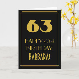 63:e födelsedagen ~ Art Deco Inspired Titta "63" & Kort