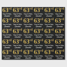 63:e födelsedagen: Elegant Luxurious Faux Guld Tit Presentpapper