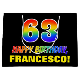 63:e födelsedagen: fetstil, Roligt, enkel, regnbåg