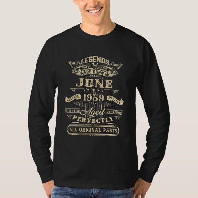 63:e födelsedagen för raserna juni 1959 63 år t shirt (Framsida)