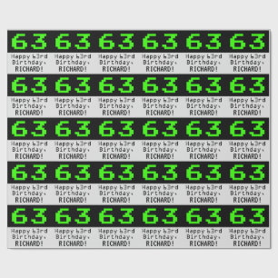 63:e födelsedagen - Nerdy/Geeky Stil "63" och Namn Presentpapper