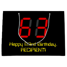 63:e födelsedagen: Red Digital Clock Stil "63" + N