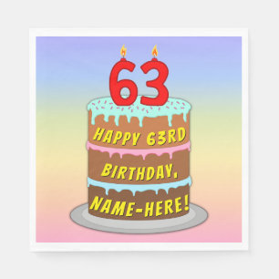 63:e födelsedagen: Roligt Cake and Candles + Anpas Pappersservett