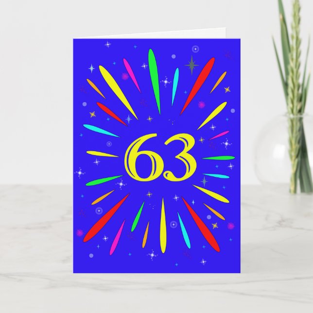 63:e födelsedagsexplosionskort kort (Framsida)