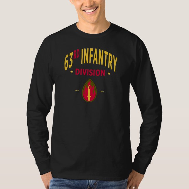 63:e infanteridivisionen - USA:s militära sedan lä T Shirt (Framsida)