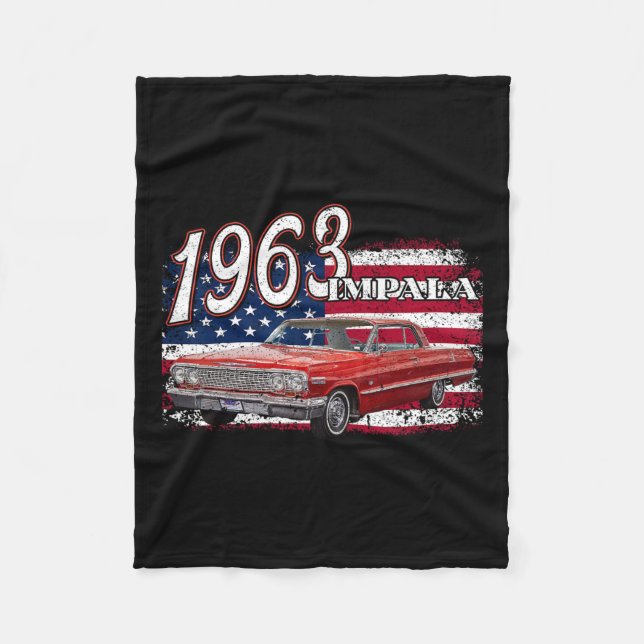 63 Impala Lowrider Ss 4:e juli Amerika Fleecefilt (Framsidan)