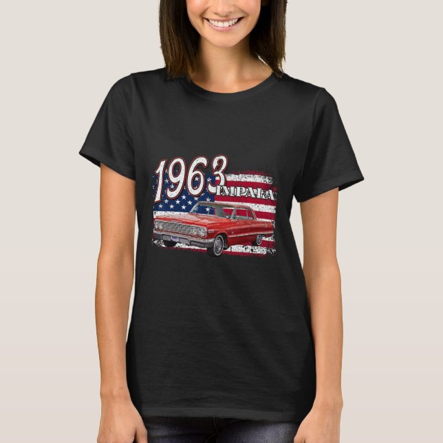 63 Impala Lowrider Ss 4:e juli Amerika T Shirt (Framsida)