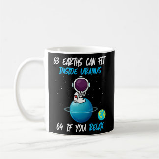 63 Jordar kan passa in i Uranus Funny Astronomi Sp Kaffemugg