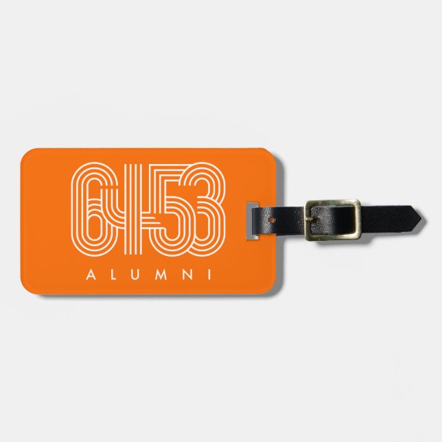6453 ALUMNI Acrylic Luggage Tag (Orange) Bagagebricka (Horisontell Framsida)