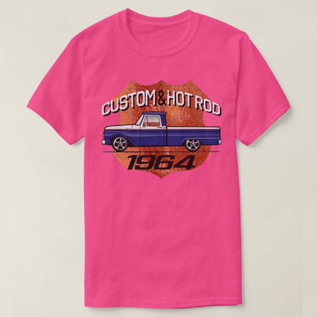 64 Anpassningsbar Blå och vit T Shirt (Design framsida)