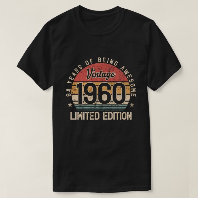 64 år av att vara fantastisk 64-årsdag Retro T Shirt (Design framsida)