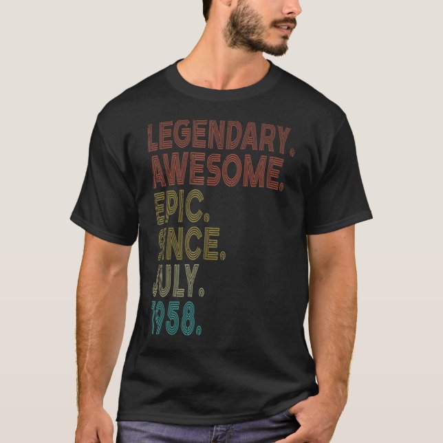 64 år gammal Fantastisk sedan juli 1958 64:e födel T Shirt (Framsida)