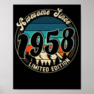 64 år gammal Vintage 64 år gammal födelsedag 1958 Poster