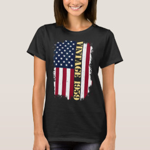 64-årig Vintage, USA, Flagga 1959, amerikansk Flag T Shirt